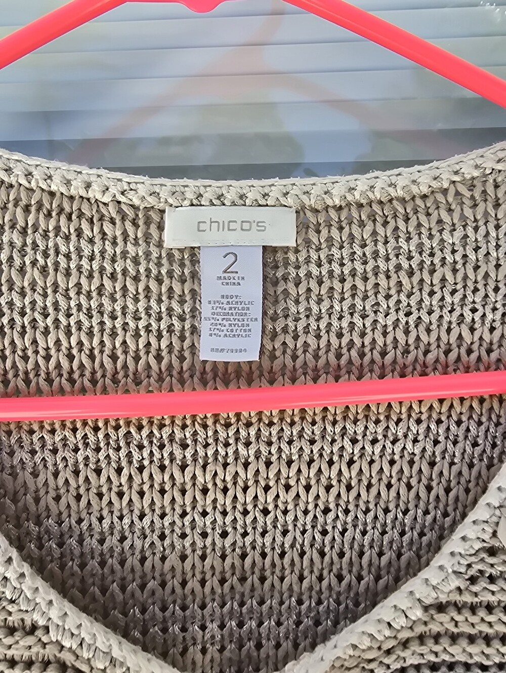 Chico's Neutral Beige Ruffle-Trim Open Cardigan - Picture 3 of 5